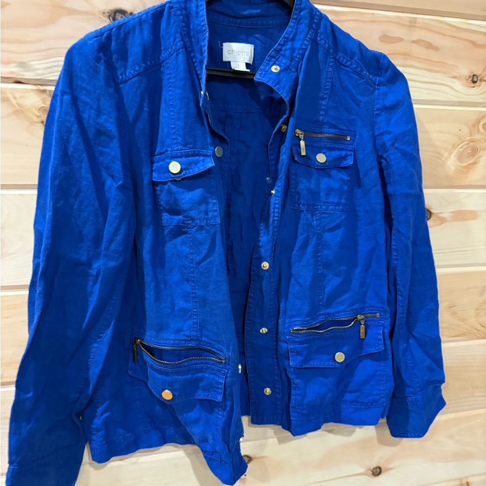 Chico's Royal Blue Military Jacket